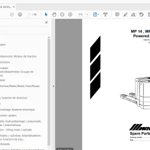 Movit MP14,MP16,MP20 Powered pallet truck parts Manual - PDF