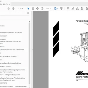 Movit MPL 16 D Powered pallet stacker Parts Manual - PDF