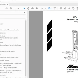Movit MPL10/MPL12 Powered pallet stacker parts Manual - PDF