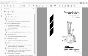 Movit MPL10/MPL12 Powered pallet stacker parts Manual 319481AM - PDF