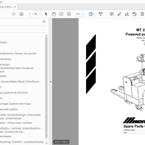 Movit MT 22/MT 22-8 Powered pallett truck Parts Manual - PDF