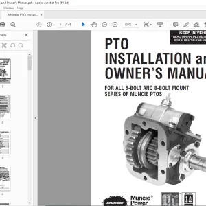 Muncie 6-bolt & 8-bolt mount series PTO Installation & Owner's Manual PDF