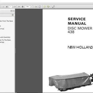 New Holland 438 Disc Mower Service Manual - PDF DOWNLOAD