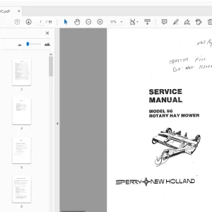 New Holland 96 Rotary Hay Mower Service Manual - PDF