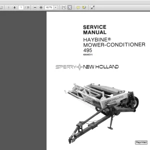 New Holland Haybine 495 Mower-Conditioner Service Manual 40049511 PDF