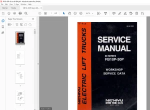 Nichiyu 60 Series FB10P-30P Electric Lift Truck Service Manual PDF
