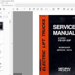 Nichiyu 60 Series FB10P-30P Electric Lift Truck Service Manual PDF