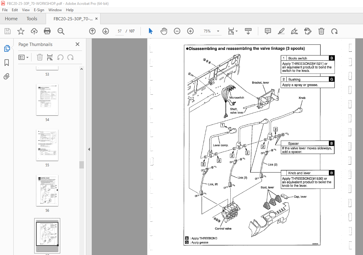 Nichiyu Forcea Forklift FBC20P,25P,30P-70 Workshop Manual PDF ...