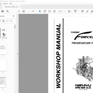 Nichiyu Forcea Forklift FBC20P,25P,30P-70 Workshop Manual PDF