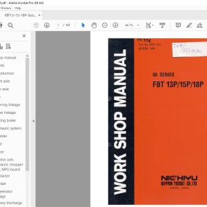 Nichiyu Forklift 60 Series FBT 13P/15P/18P Workshop Manual PDF