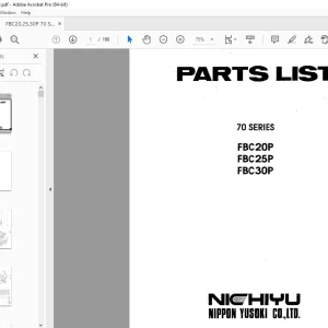 Nichiyu Forklift 70 Series FBC20P FBC25P FBC30P Parts Manual PDF