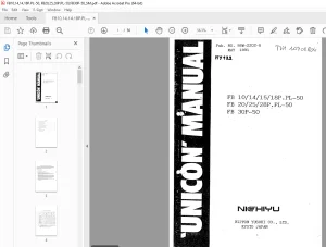 Nichiyu Forklift FB 10/14/15/18P.PL-50 FB 20/25/28P.PL-50 FB З0Р-50 Service Manual PDF