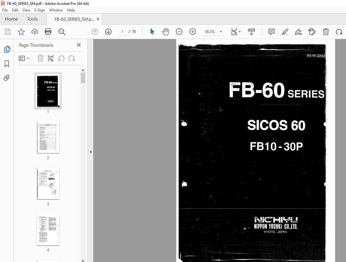 Nichiyu Forklift FB-60 Series SICOS 60 FB10-30P Service Manual PDF ...