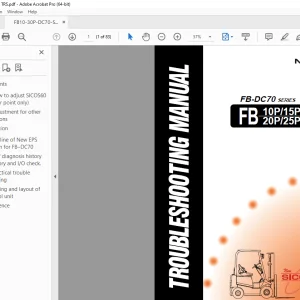 Nichiyu Forklift FB-DC70 SERIES FB 10P/15P/18P/20P/25P/30P Troubleshooting Manual PDF