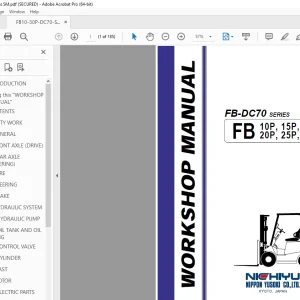 Nichiyu Forklift FB-DC70 SERIES FB 10P, 15P, 18P 20P, 25P, 30P Workshop Manual PDF