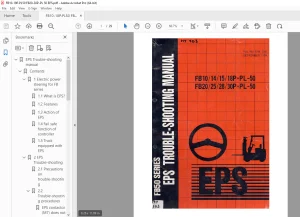 Nichiyu FB50 Series FB10/14/15/18P.PL-50 FB20/25/28/30P.PL-50 EPS Troubleshooting Manual PDF