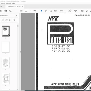 Nichiyu Forklift FBR (А) 20-30 FBR (А) 25-30 FBR (А) 30-30 Parts Manual PDF