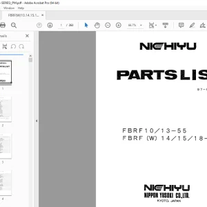 Nichiyu Forklift FBRF 10/13-55 FВRF(W) 14/15/18-55 Parts Manual PDF