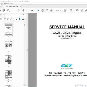 Nissan GK21 GK25 Engine Gasoline Fuel Service Manual - PDF DOWNLOAD