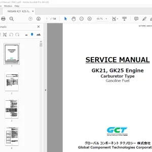 Nissan GK21, GK25 Engine Gasoline Fuel Service Manual - PDF DOWNLOAD