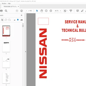 Nissan K21 K25 Series Engine Service Manual - PDF DOWNLOAD