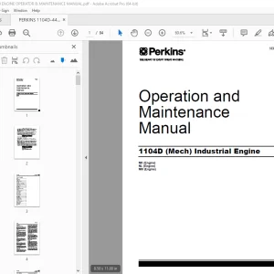 PERKINS 1104D (Mech) ENGINE Operation & Maintenance Manual PDF