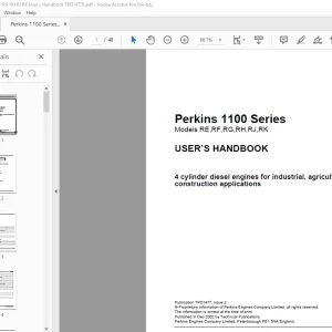 Perkins 1100 Series RE,RF,RG,RH,RJ,RK User Handbook Manual PDF