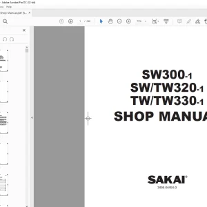 Sakai Vibrating Roller SW300-1 / SWTW320-1 / TWTW330-1 Shop Manual (3498-64454-0)