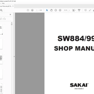 Sakai Vibrating Roller SW884/994 Shop Manual (3498-6568B-0)