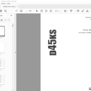 Sandvik Mining D45KS Parts Manual SN 733737 - PDF DOWNLOAD