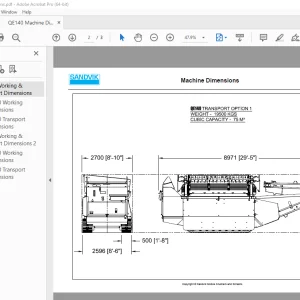 Sandvik Mining QE140 Machine Dimension Manual - PDF DOWNLOAD
