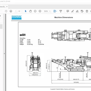 Sandvik Mining QH331 Machine Dimension Manual - PDF DOWNLOAD