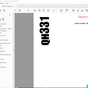 Sandvik Mining QH331 Operator's Manual SN 1884BG - PDF DOWNLOAD