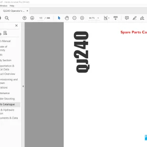 Sandvik Mining QJ240 Operator's & Electrical & Hydraulic & Parts Manual PDF
