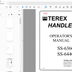 TEREX HANDLERS SS-636C SS-644C OPERATOR'S MANUAL - PDF