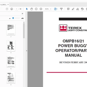 TEREX OMPB16/21 POWER BUGGY OPERATOR PARTS MANUAL - PDF