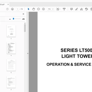 TEREX SERIES LT5000 LIGHT TOWER OPERATION & SERVICE MANUAL - PDF