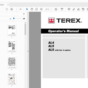 Terex AL4 AL5 AL5 with tier 4 option Operator's Manual (229100) - PDF
