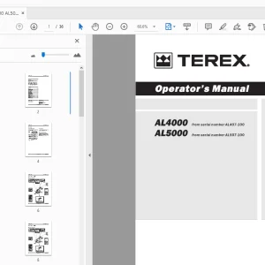 Terex AL4000 AL5000 Operator's Manual 116414 - PDF