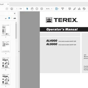 Terex AL4000 AL5000 Operator's Manual 116416 - PDF DOWNLOAD