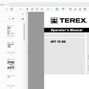 Terex HFT 70 RS Operator’s Manual DCL00360 - PDF DOWNLOAD