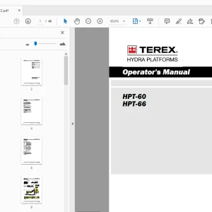 Terex HPT-60 HPT-66 Operator's Manual 219602 - PDF