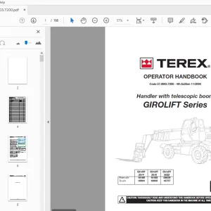 Terex Handler with telescopic boom Girolift Series Operator Manual - PDF