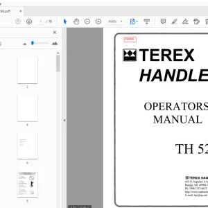 Terex Handlers TH 528 Operator's Manual  236496 - PDF DOWNLOAD