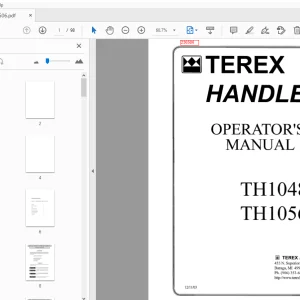 Terex Handlers TH1048C TH1056C Operator's Manual 236506 - PDF