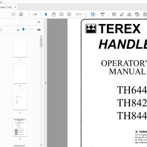Terex Handlers TH644C TH842C TH844C Operator's Manual 236504 - PDF