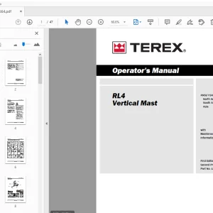 Terex RL4 Vertical Mast Operator's Manual 1266664 - PDF DOWNLOAD