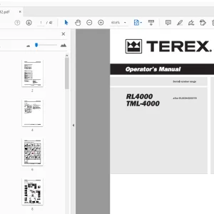 Terex RL4000 TML-4000 Operator's Manual 116692 - PDF DOWNLOAD