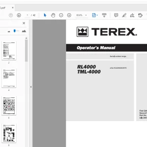 Terex RL4000 TML-4000 Operator's Manual 116692 - PDF