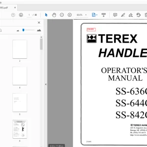 Terex SS-636C SS-644C SS-842C Operator's Manual 236495 - PDF
